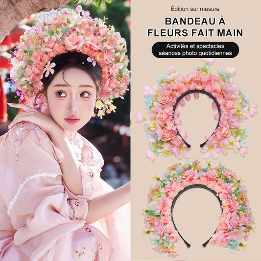 Coiffe de fleurs de style chinois✨ Élégance florale orientale 🌸