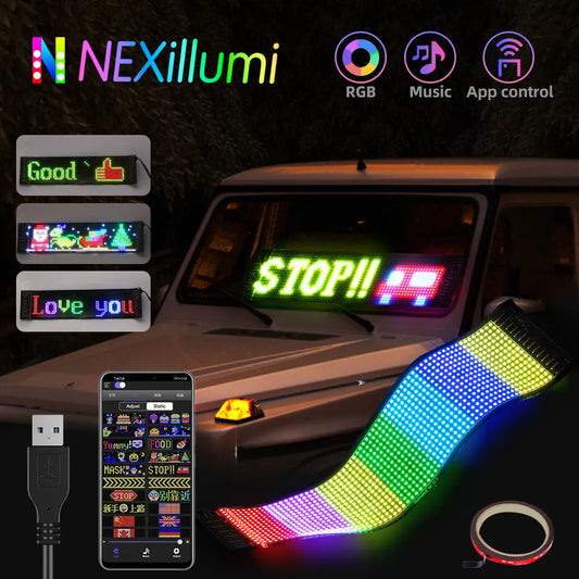 Écran LED Bluetooth flexible pour véhicules